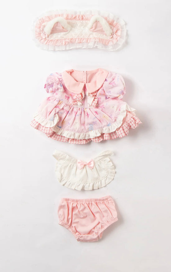 Pink tulip dress (cat ear band) 30 cm baby